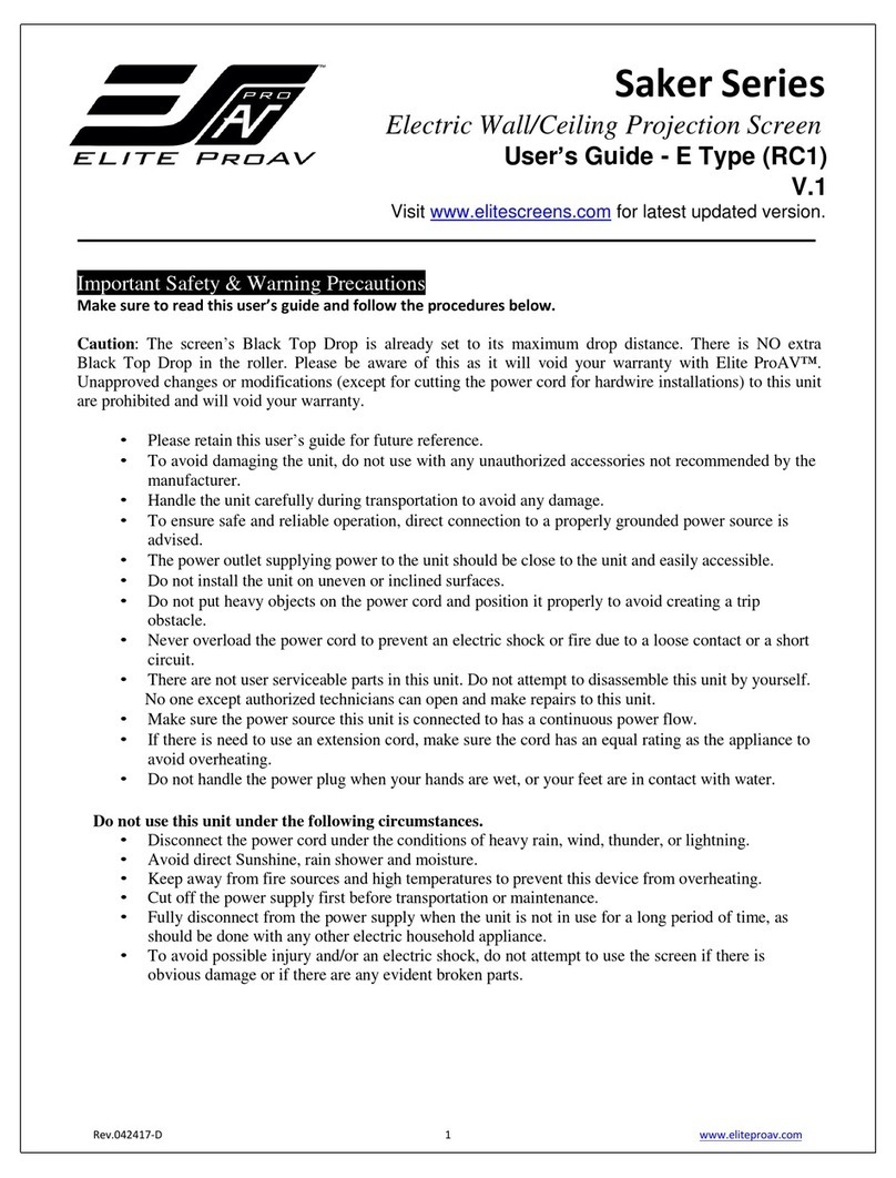 EliteProAV Saker Series User manual