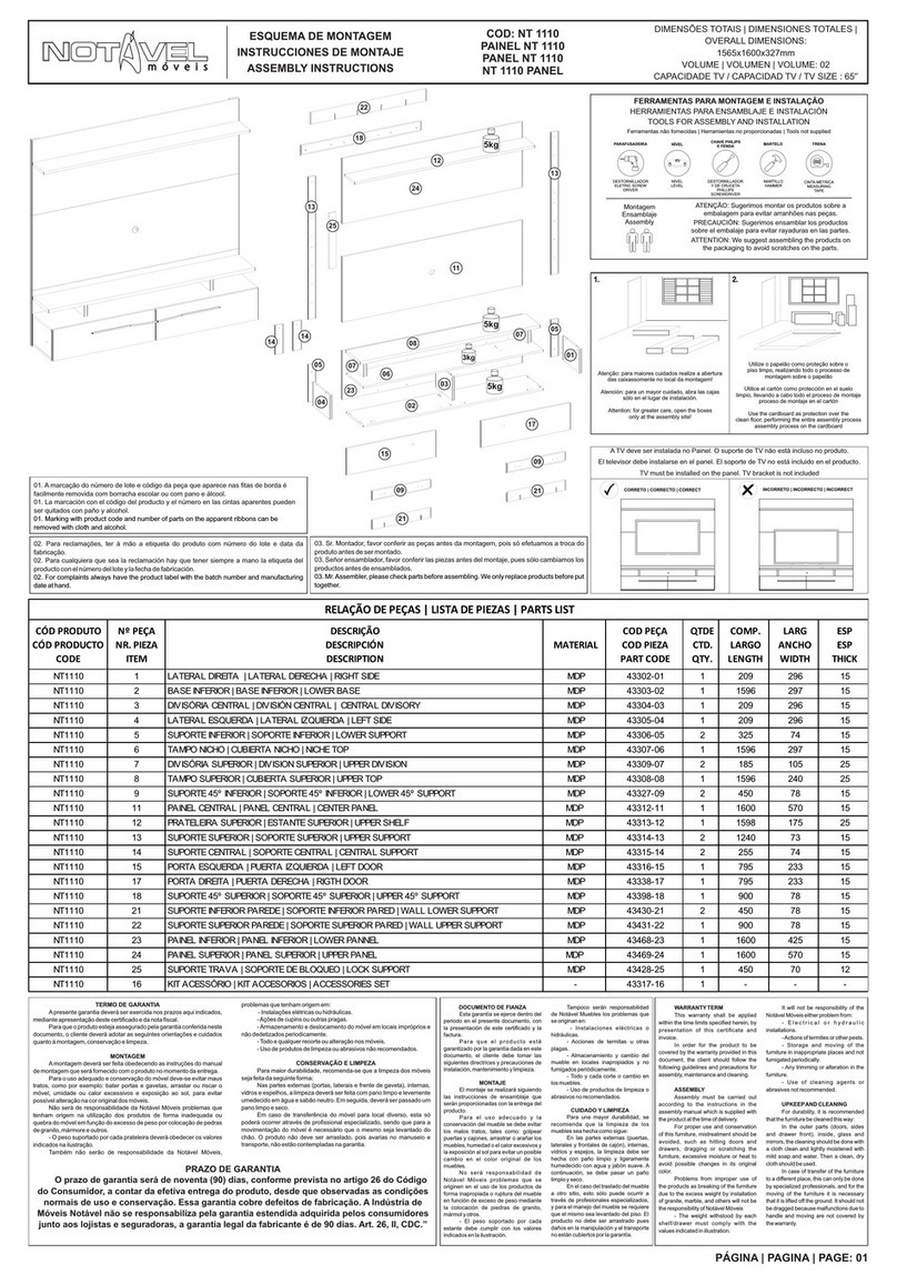 Notável Móveis NT 1110 Assembly instructions