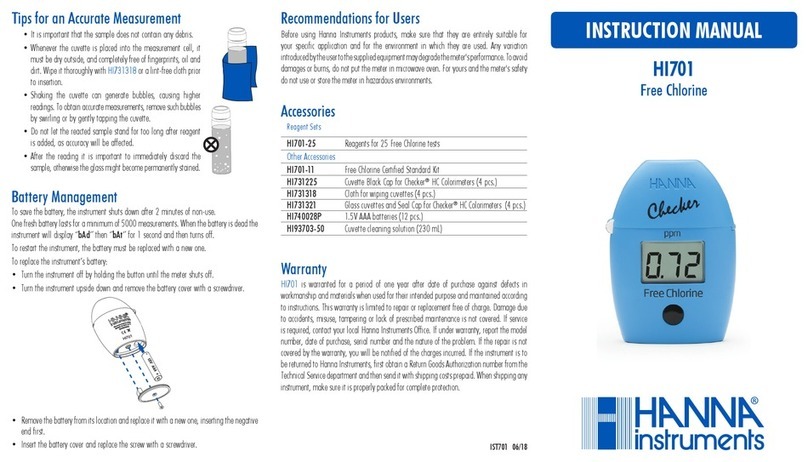 Hanna Instruments HI701 instruction manual