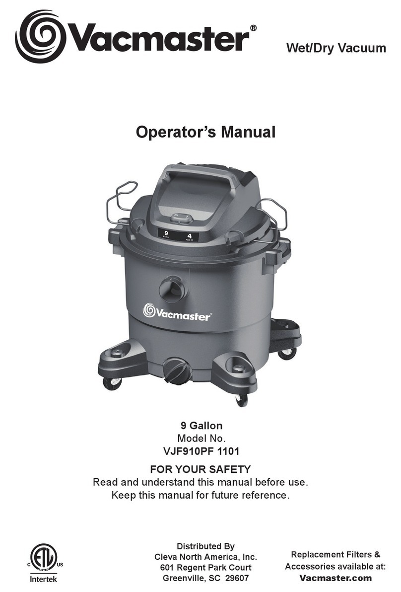 Vacmaster VJF910PF Operator's manual