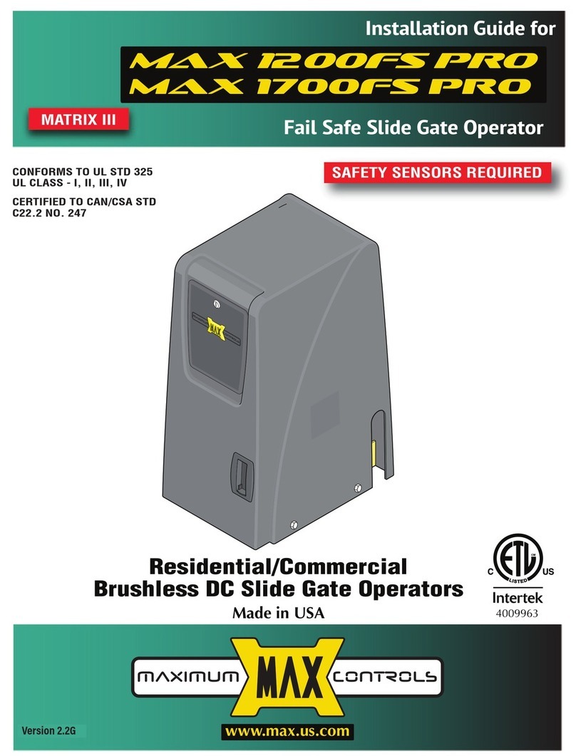 Maximum Controls MAX 1200FS PRO User manual