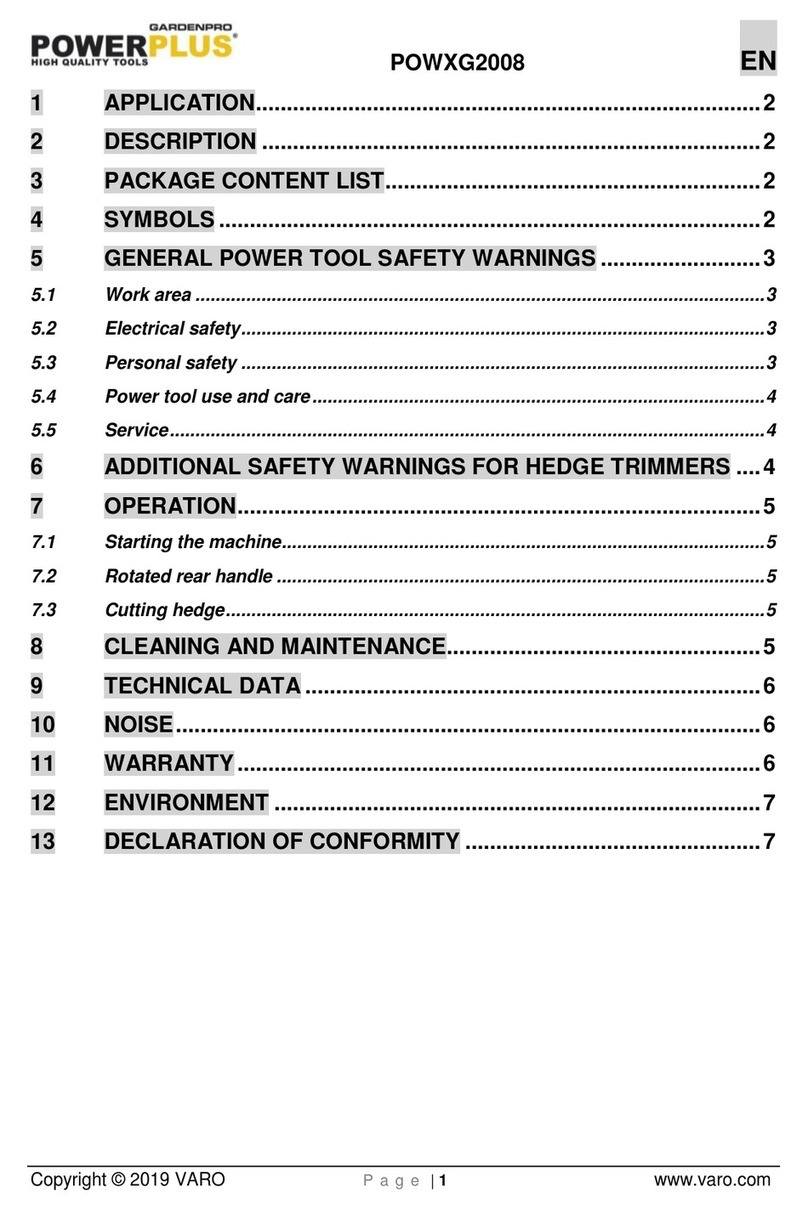 Gardenpro Powerplus POWXG2008 manual