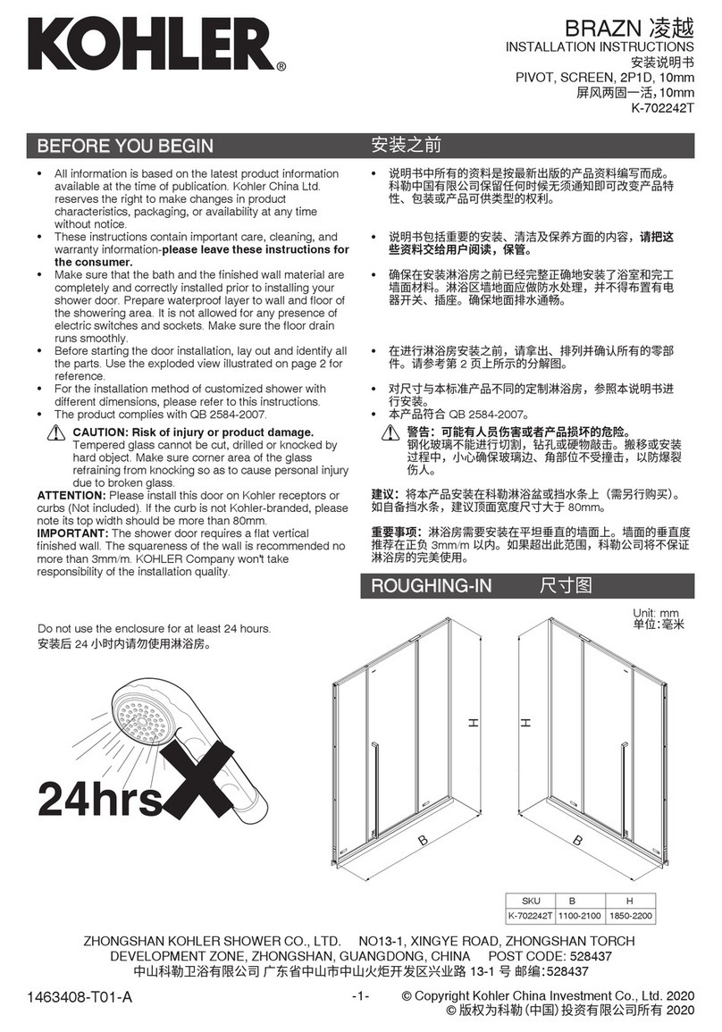 Kohler BRAZN K-702242T User manual