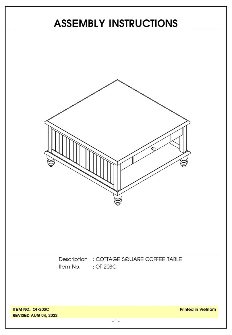 Unfinished Furniture of Wilmington COTTAGE OT-20SC Assembly instructions Unfinished Furniture of Wilmington COTTAGE OT-20SC Assembly instructions