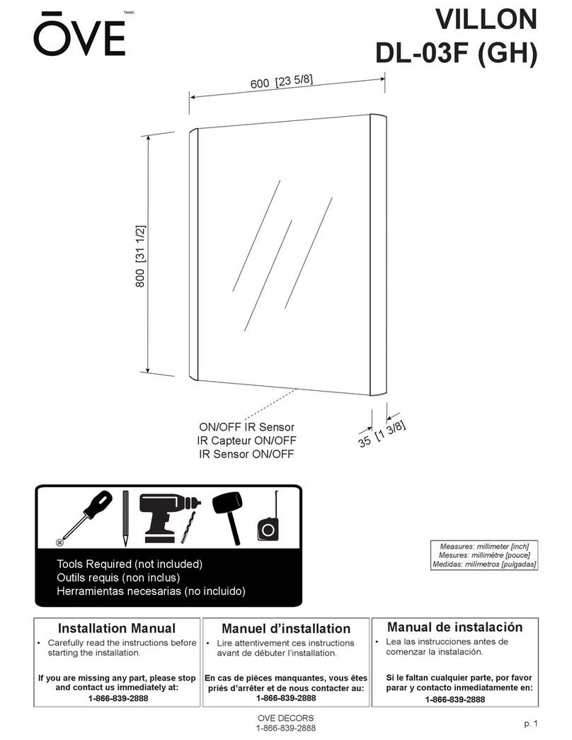 OVE VILLON DL-03F installation manual OVE VILLON DL-03F installation manual