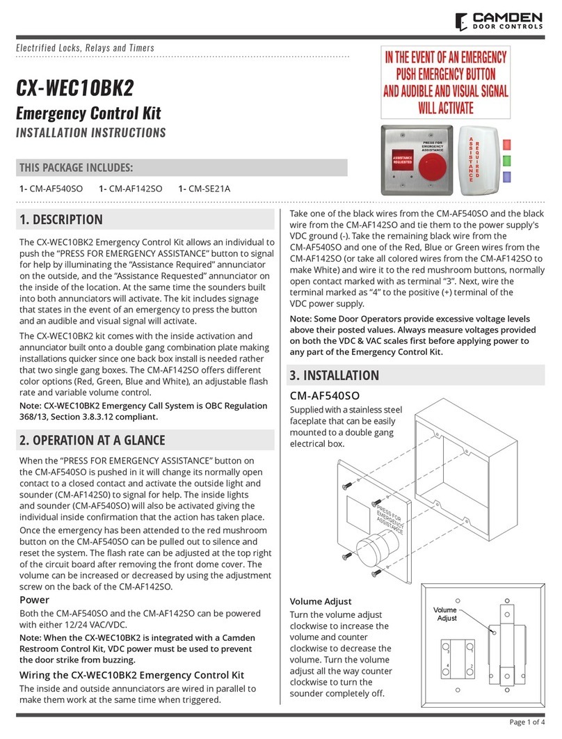 CAMDEN CX-WEC Series installation instructions
