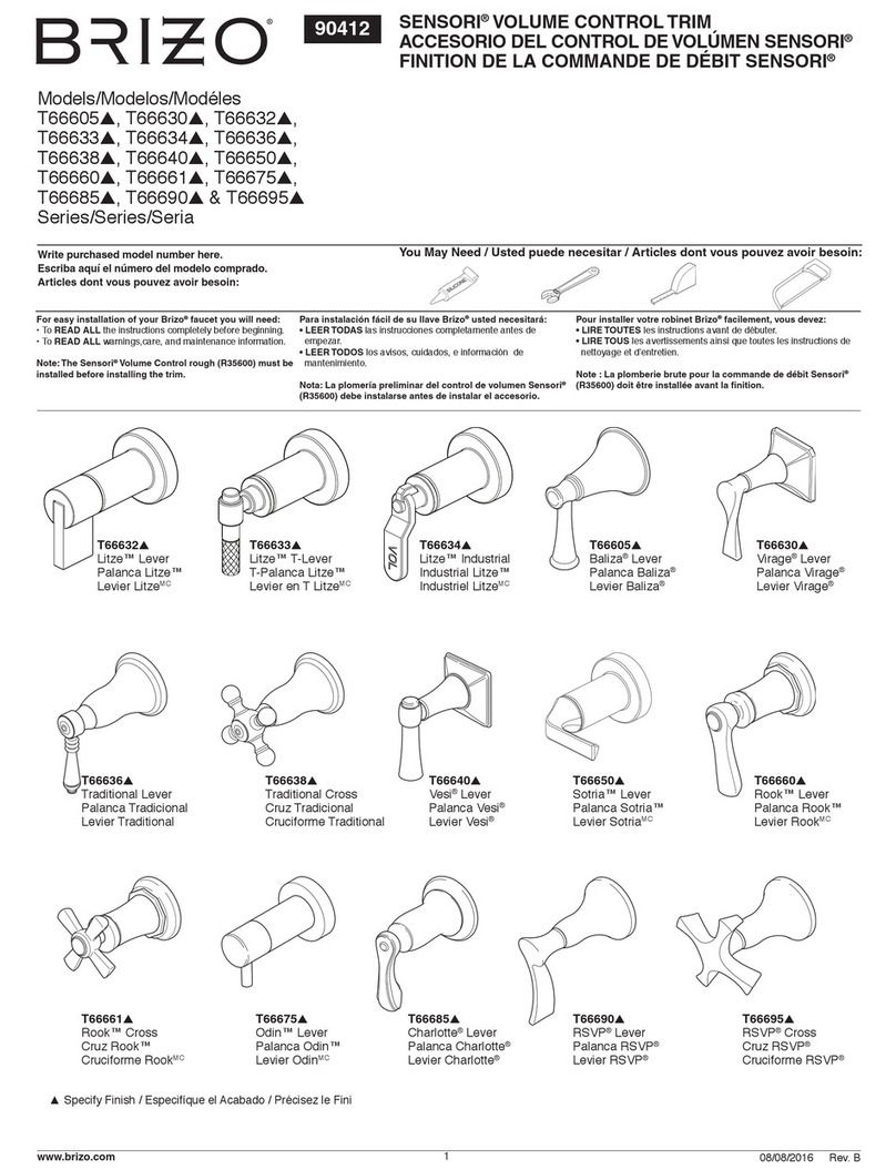 Brizo SENSORI T66632 Series User manual