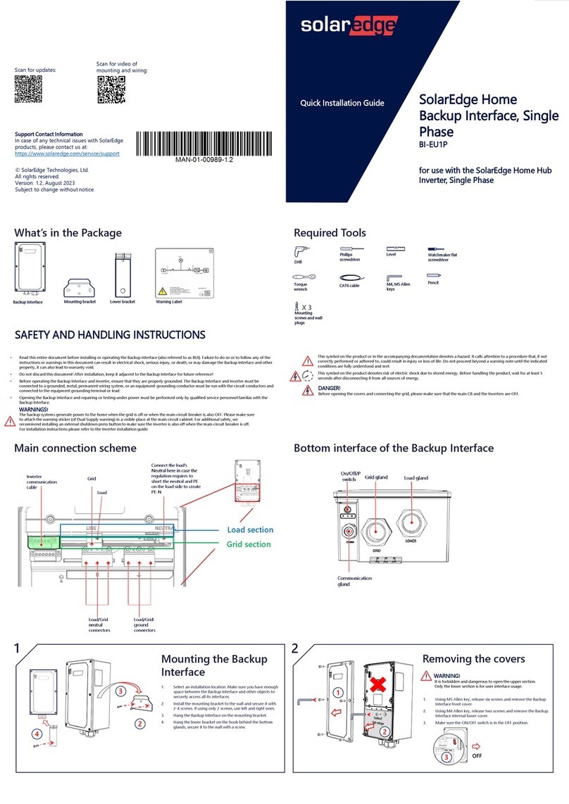 SolarEdge BI-EU1P Quick installation guide SolarEdge BI-EU1P Quick installation guide