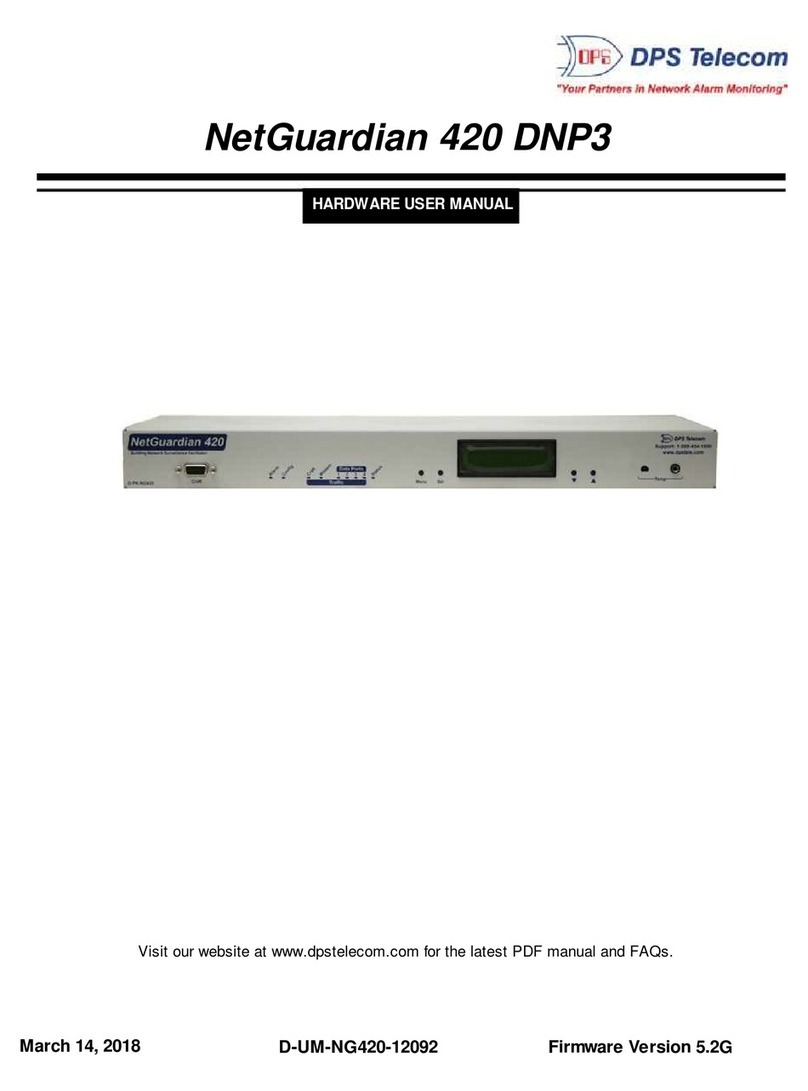 DPS Telecom NetGuardian 420 DNP3 Hardware user manual DPS Telecom NetGuardian 420 DNP3 Hardware user manual