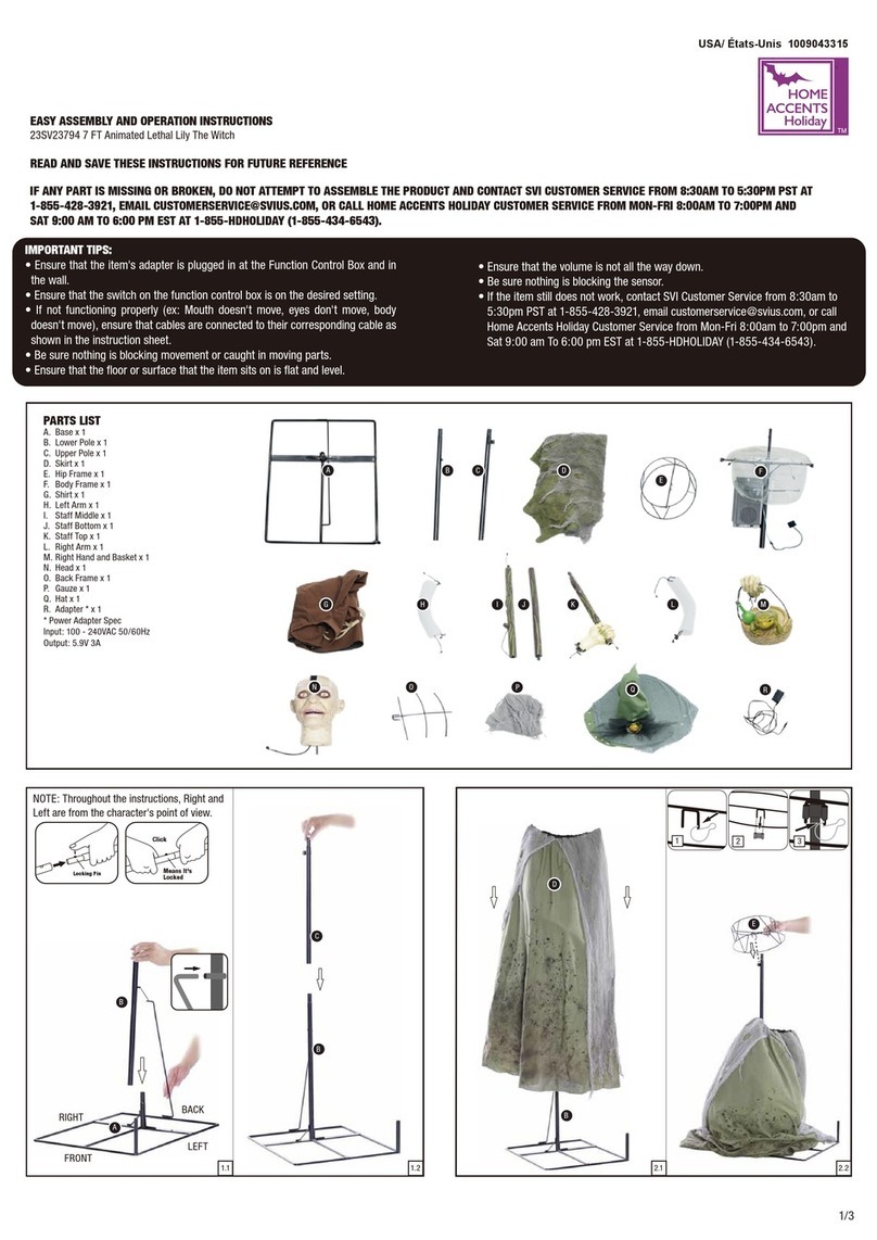 Home Accents Holiday 23SV23794 Easy Assembly and operation instructions