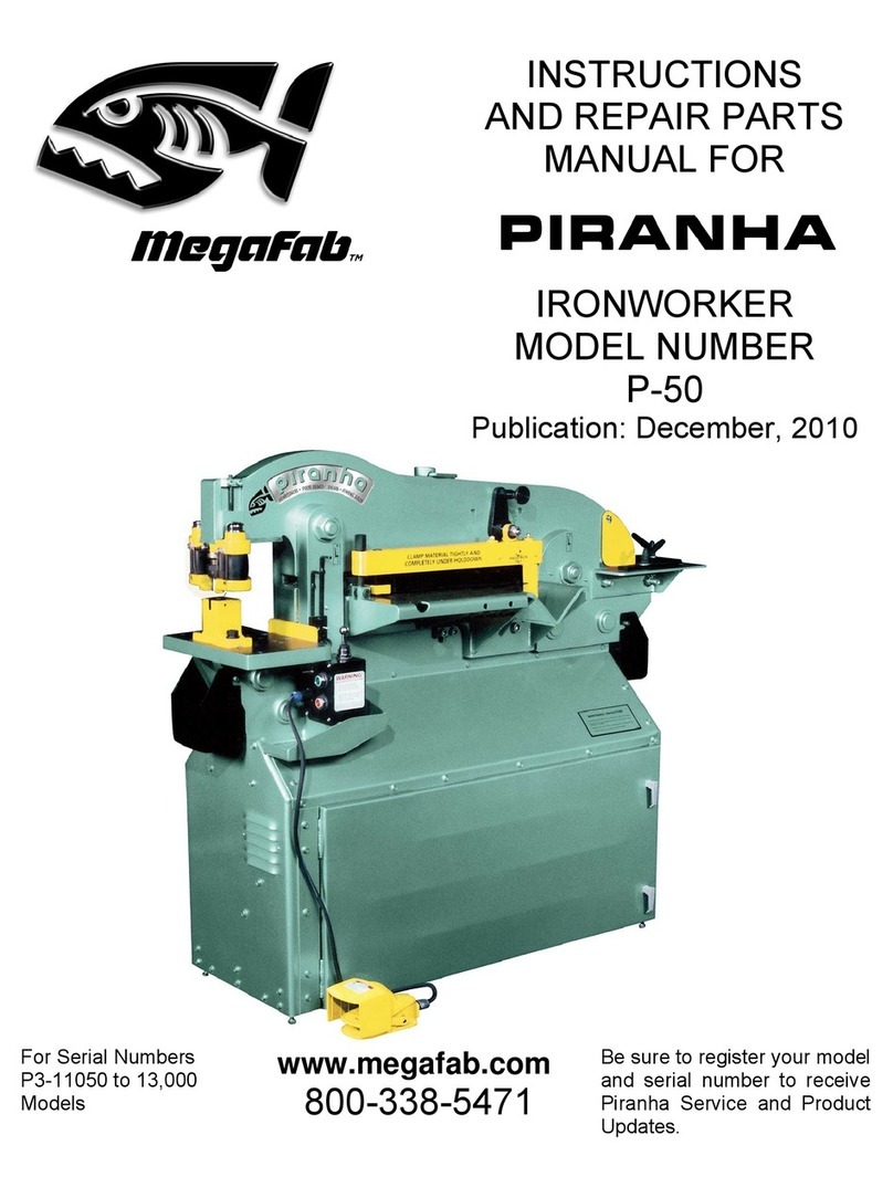 Piranha MegaFab IRONWORKER P-50 Use and care manual