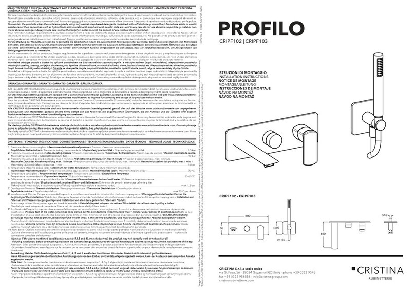 CRISTINA PROFILO CRIPF102 installation instructions
