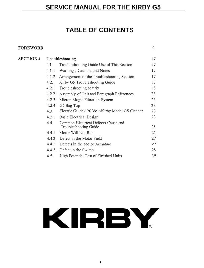 Kirby G5 Service manual