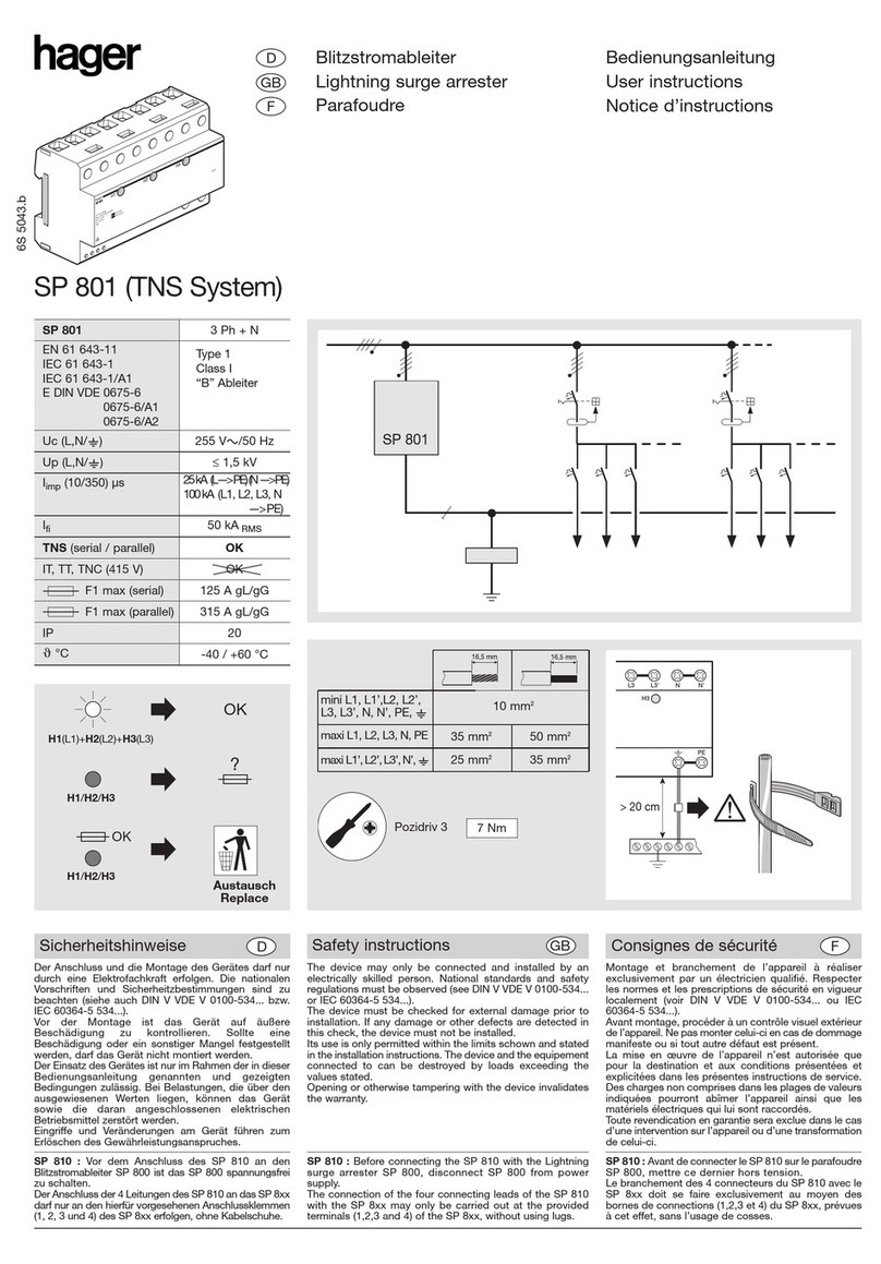hager SP 801 User instructions