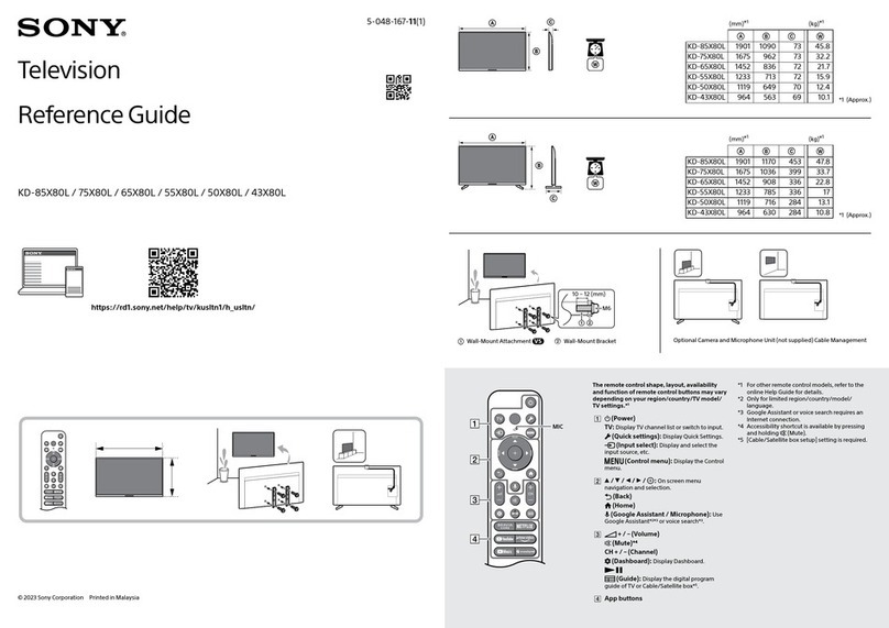 Sony KD-85X80L User manual Sony KD-85X80L User manual
