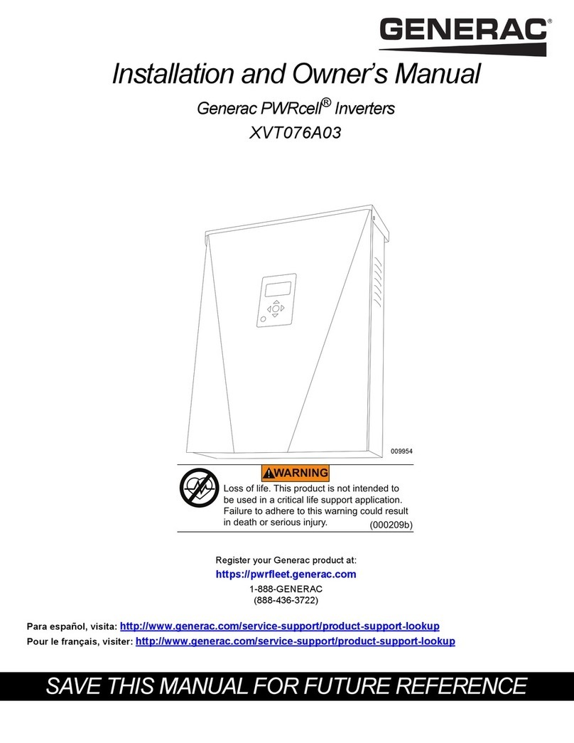 Generac Power Systems PWRcelP XVT076A03 Installation instructions