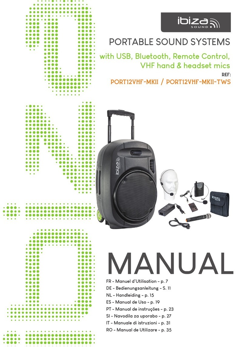Ibiza sound PORT12VHF-MKII-TWS User manual