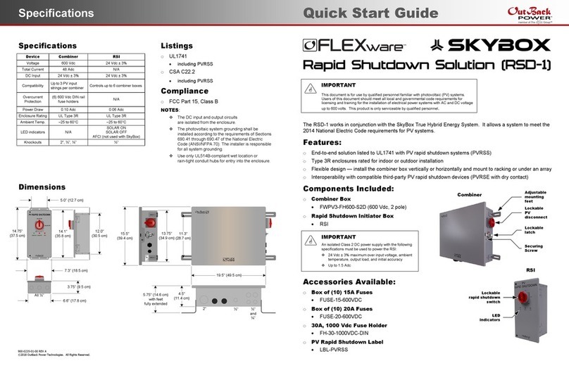 OutBack Power FLEXware SKYBOX RSD-1 User manual