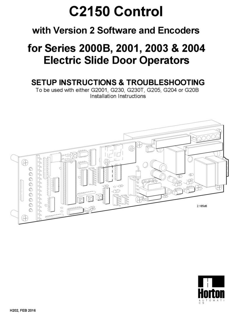 Horton 2000B Series SETUP INSTRUCTIONS & TROUBLESHOOTING