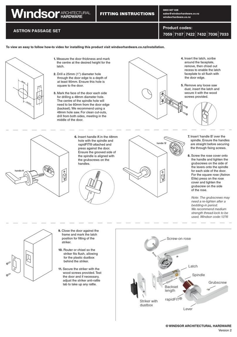 Windsor 7059 Fitting instructions