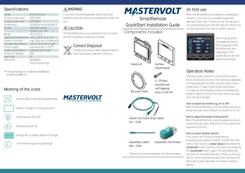 Mastervolt SmartRemote Quick start installation guide