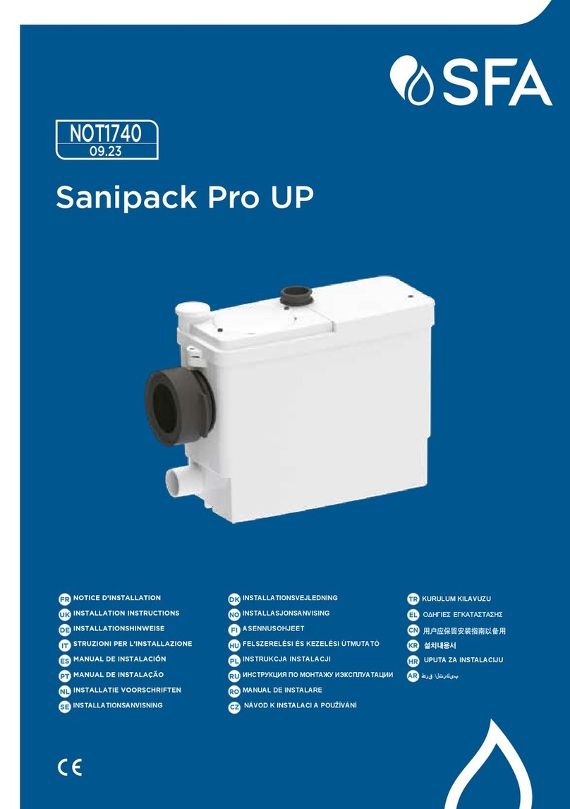 SFA Sanipack Pro UP installation instructions