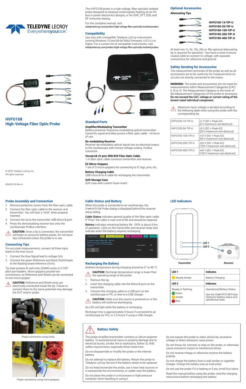 Teledyne Lecroy HVFO108 User manual Teledyne Lecroy HVFO108 User manual