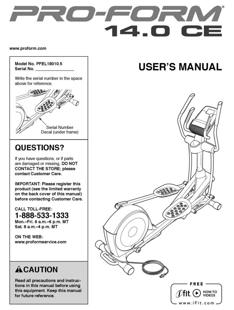 ICON Pro-Form 14.0 CE PFEL18010.5 User manual