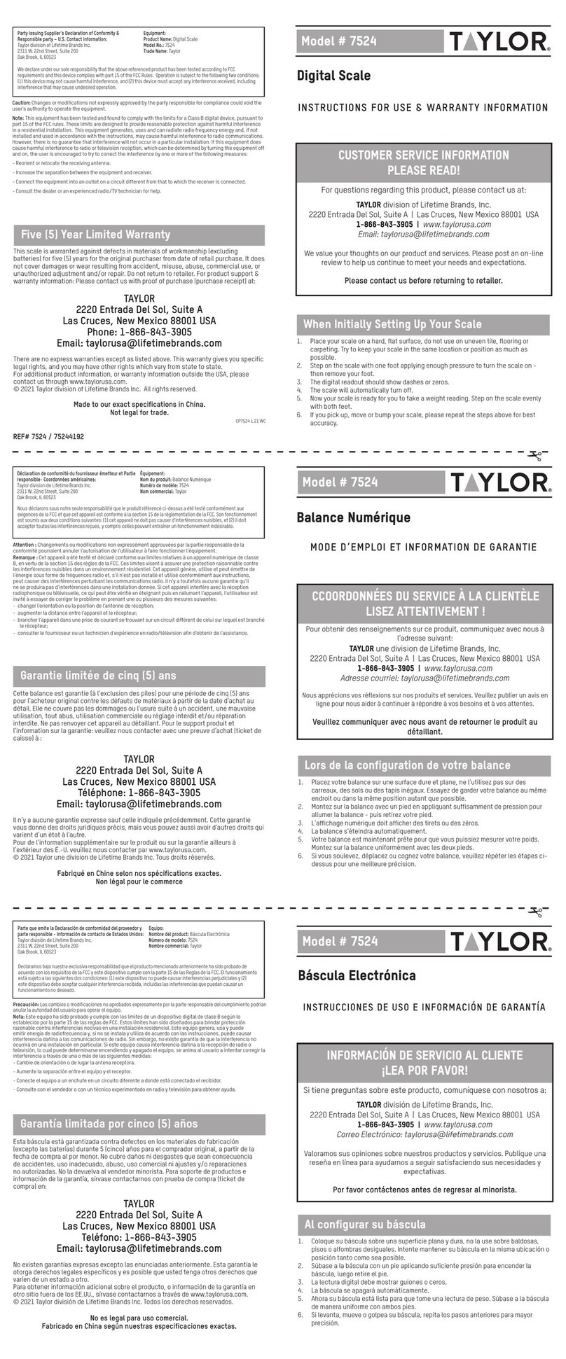 Taylor 7524 Instruction Manual Taylor 7524 Instruction Manual