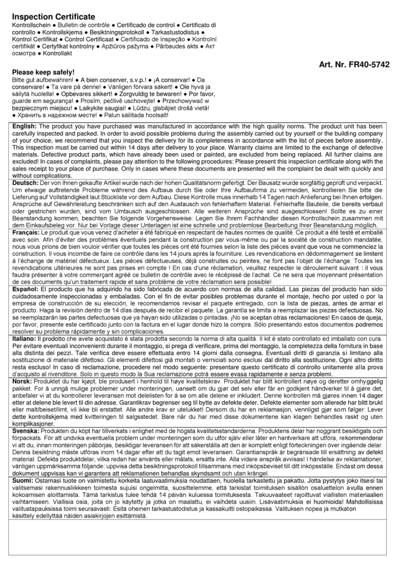 Palmako FR40-5742 Installer manual