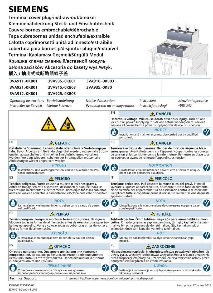 Siemens 3VA911-0KB01 Series User manual