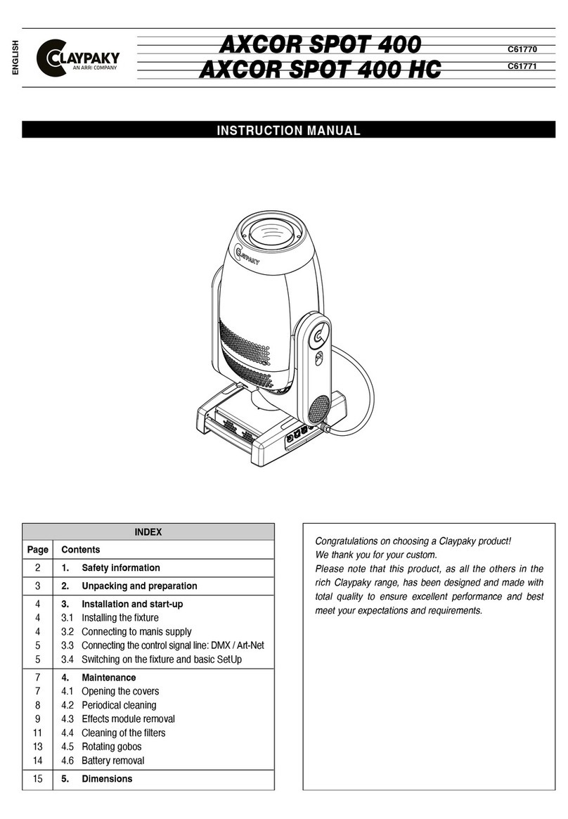 ARRI CLAYPAKY AXCOR SPOT 400 User manual