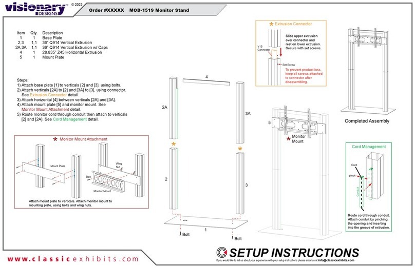 Classic Exhibits visionary DESIGNS MOD-1519 Setup instructions