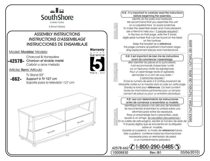 SouthShore 4257B Assembly instructions SouthShore 4257B Assembly instructions