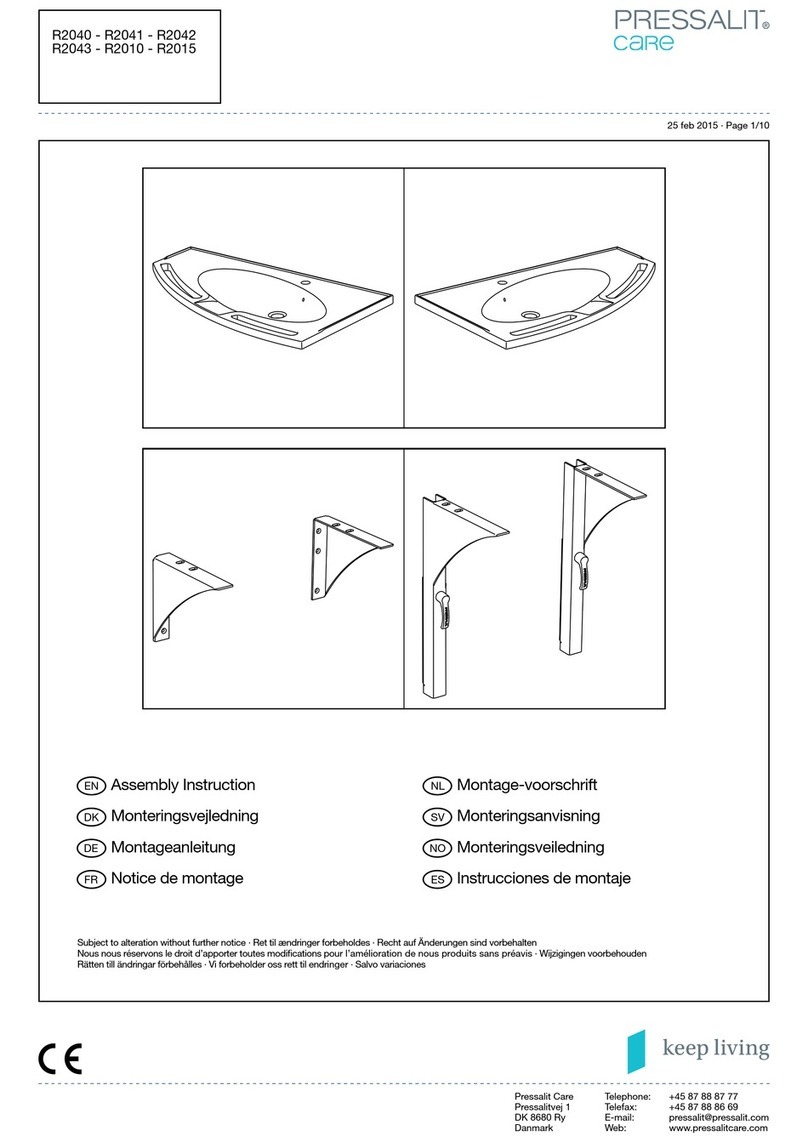 Pressalit Care R2040 Assembly instruction