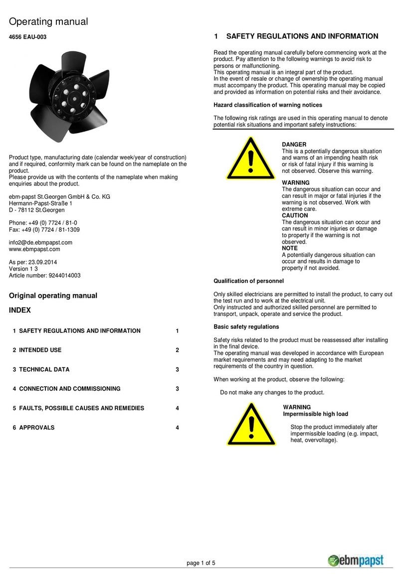 Ebmpapst 4656 EAU-003 operating manual
