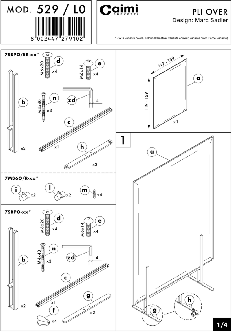 Caimi Brevetti PLI OVER 529/L0 Assembly instructions