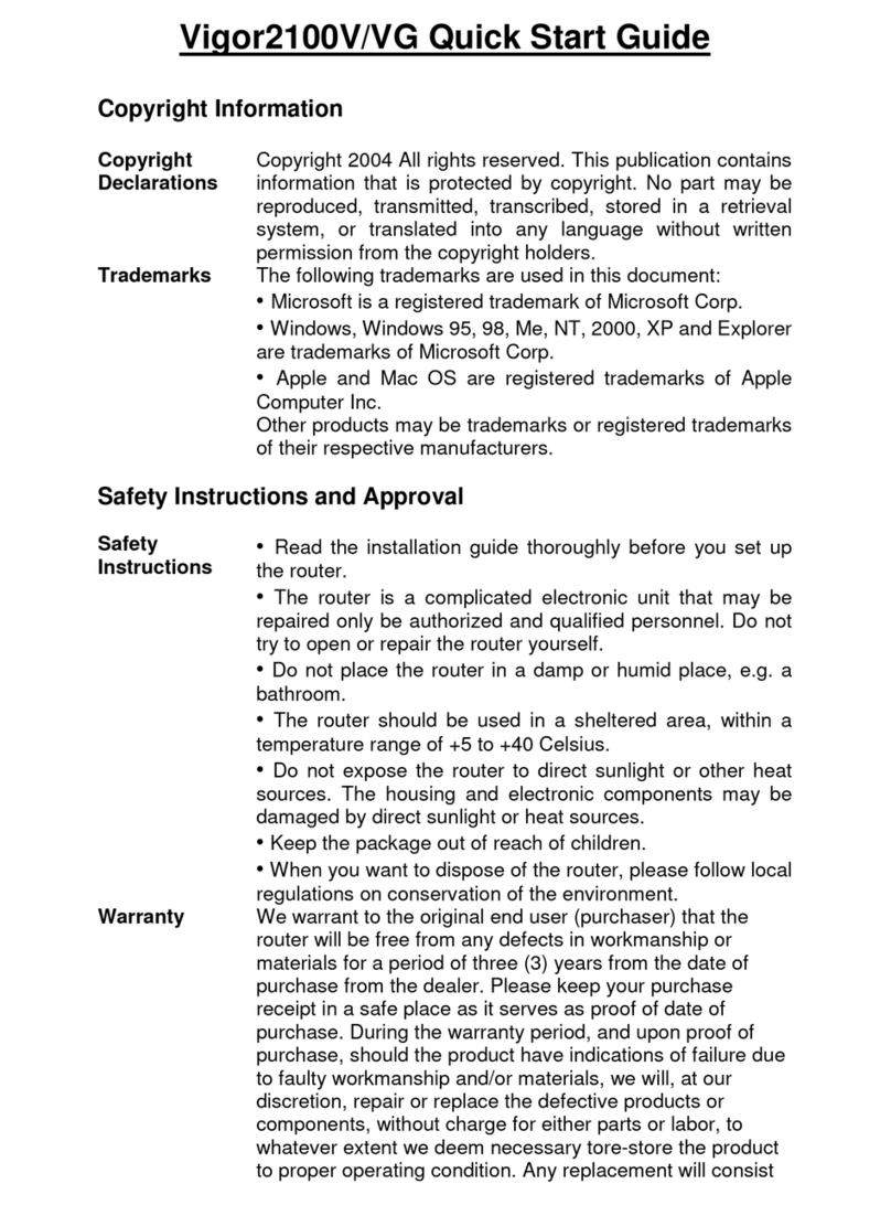 Draytek Vigor2100VG User manual Draytek Vigor2100VG User manual