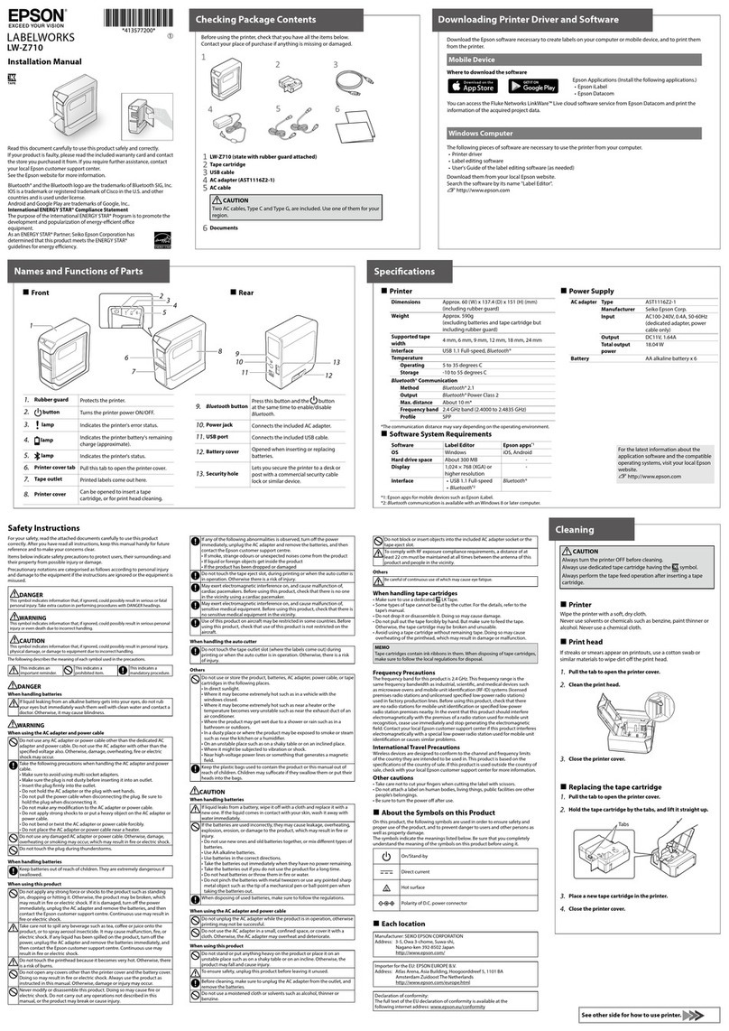 Epson LABELWORKS LW-Z710 User manual