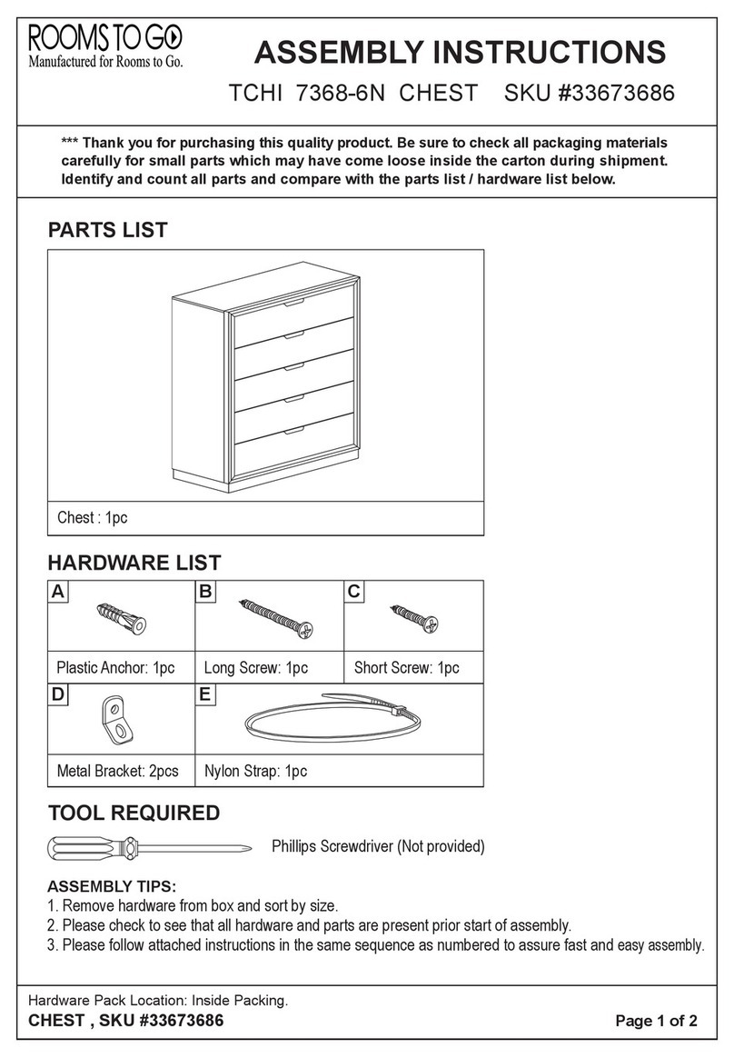 ROOMS TO GO TCHI 7368-6N Assembly instructions
