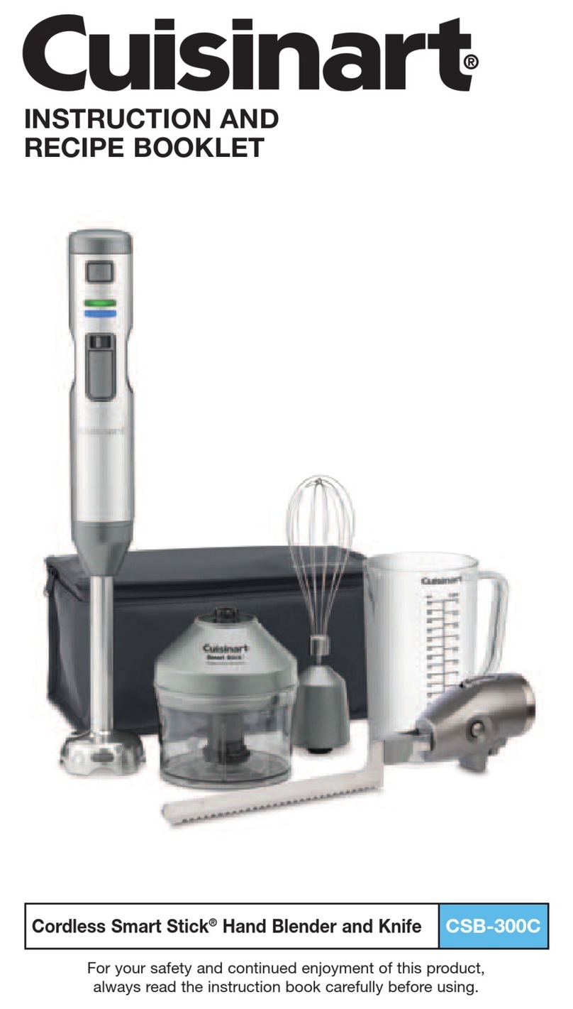 Cuisinart CSB-300C INSTRUCTION AND RECIPE BOOKLET