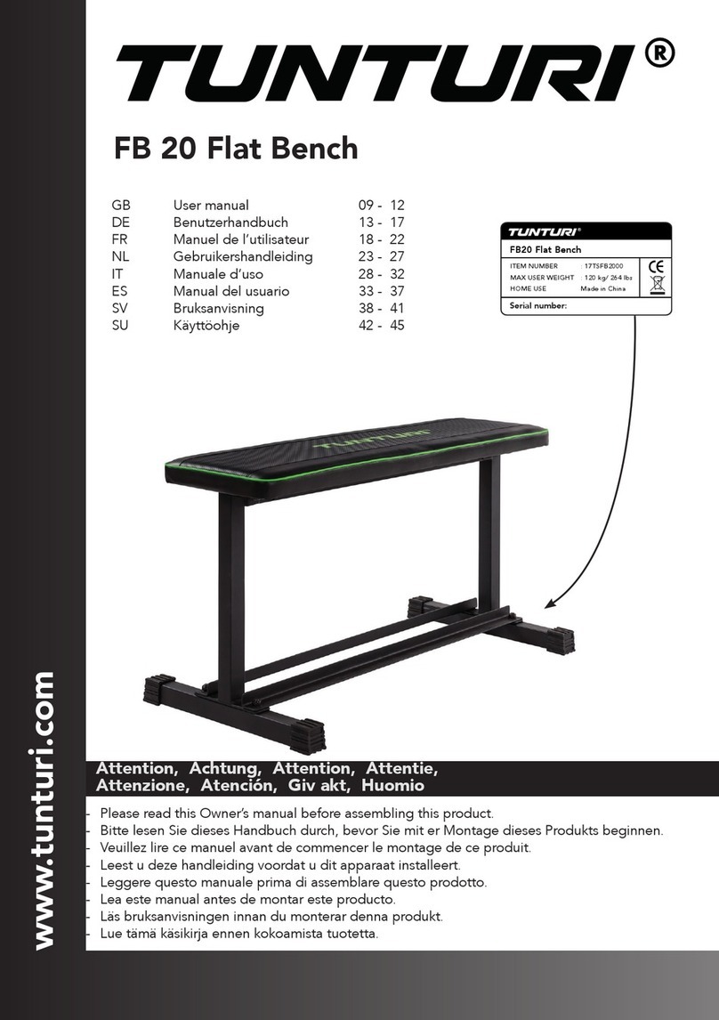 Tunturi FB 20 Flat Bench user manual Tunturi FB 20 Flat Bench user manual
