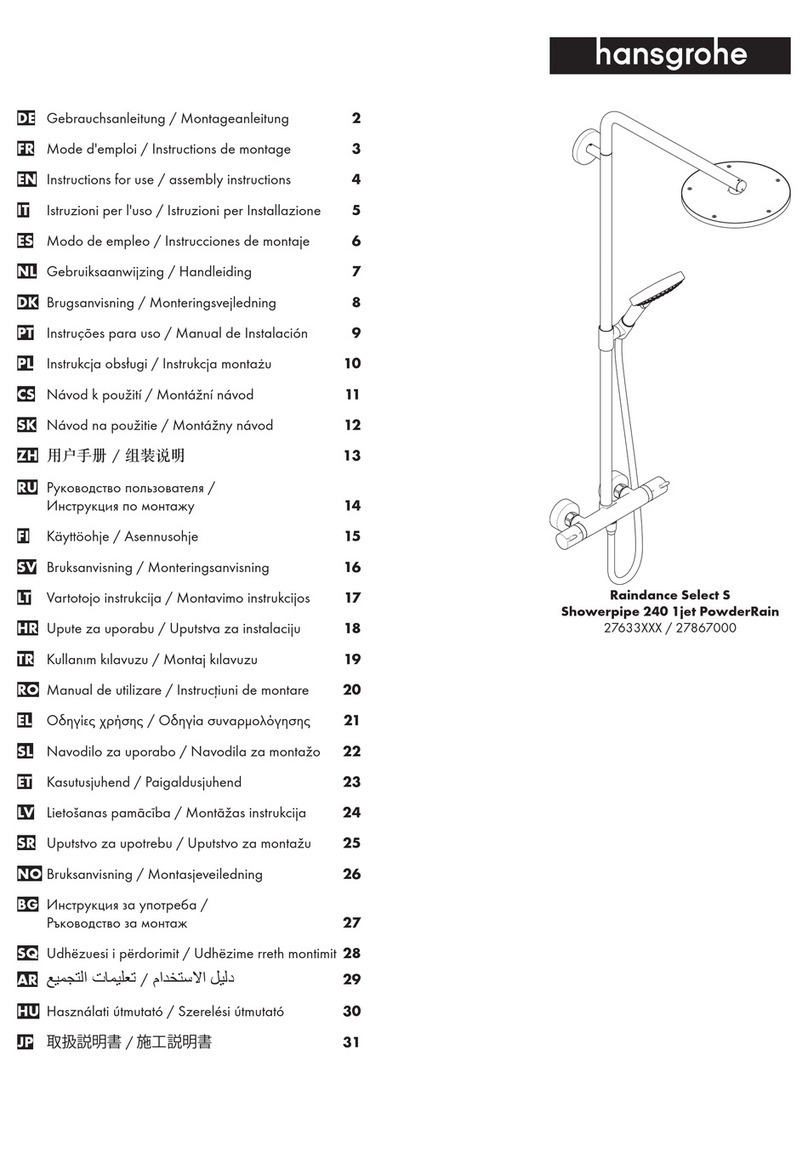 Hans Grohe Raindance Select S Showerpipe 240 1jet PowderRain... Instructions for use/assembly instructions Hans Grohe Raindance Select S Showerpipe 240 1jet PowderRain... Instructions for use/assembly instructions