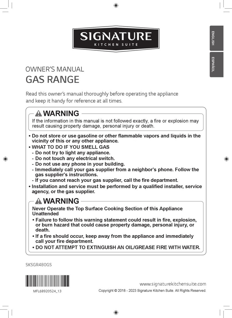 Signature Kitchen Suite SKSGR480GS owner's manual