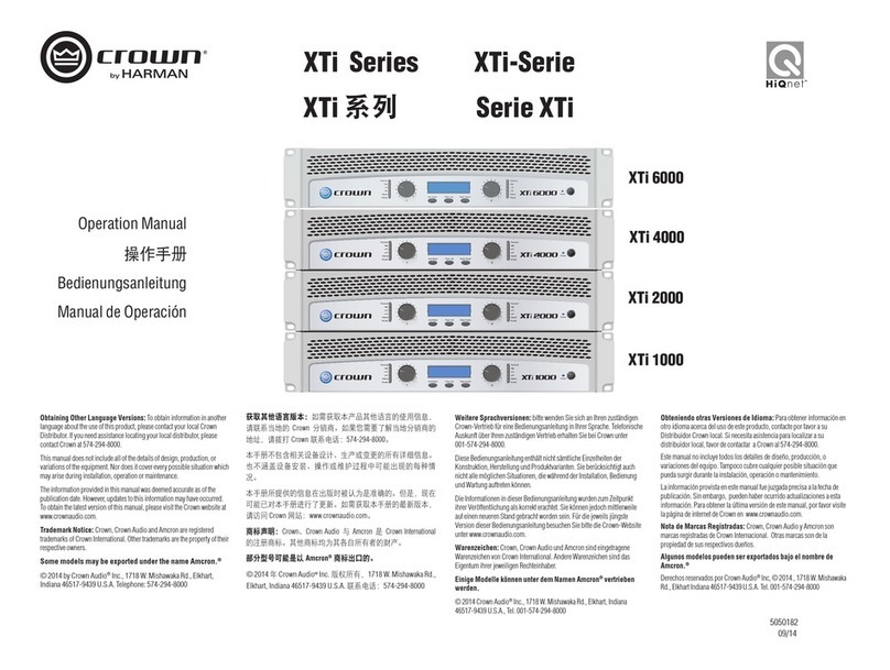 Harman crown XTi Series User manual