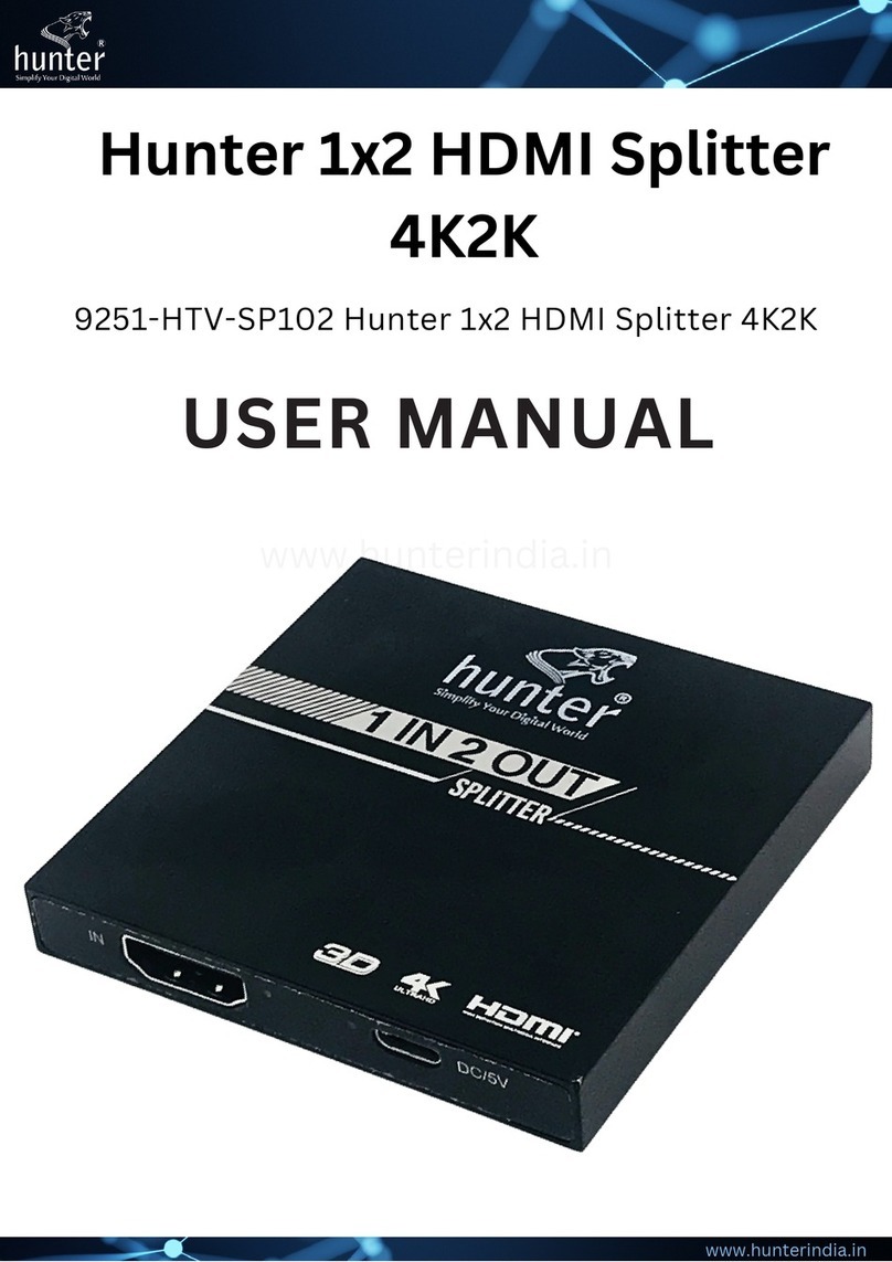 Hunter 9251-HTV-SP102 user manual