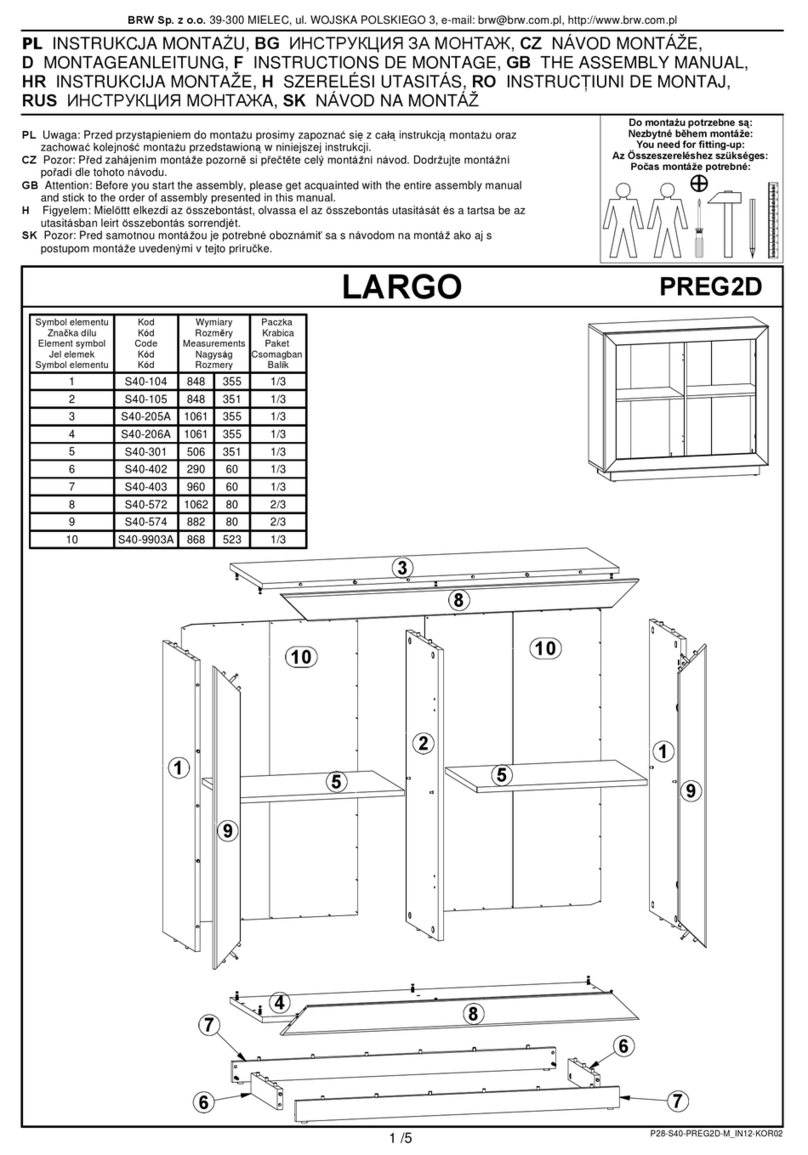 BLACK RED WHITE LARGO PREG2D Assembly manual