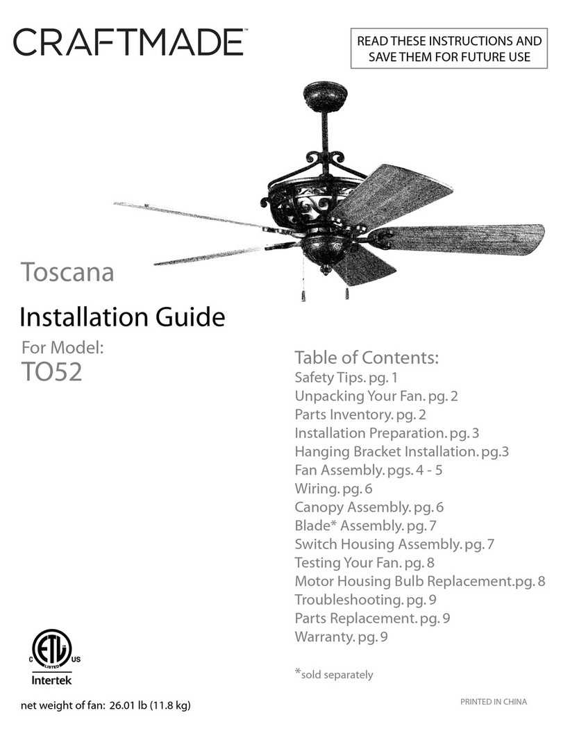 Craftmade Toscana TO52 installation guide