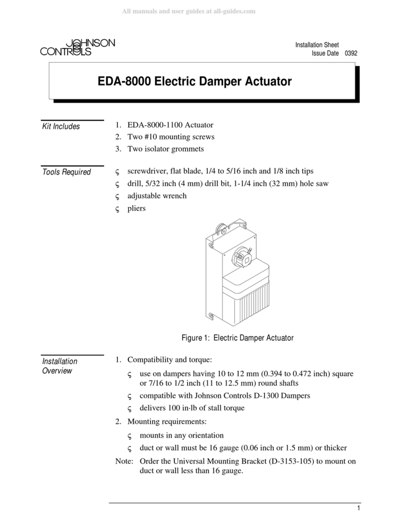 Johnson Controls EDA-8000 Installation sheet