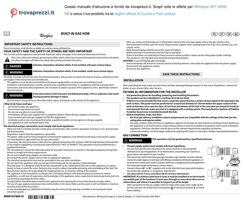 Whirlpool AKT 6455/NB User manual